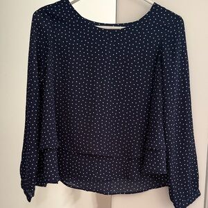 Zara Navy Polka Dot Women's blouse